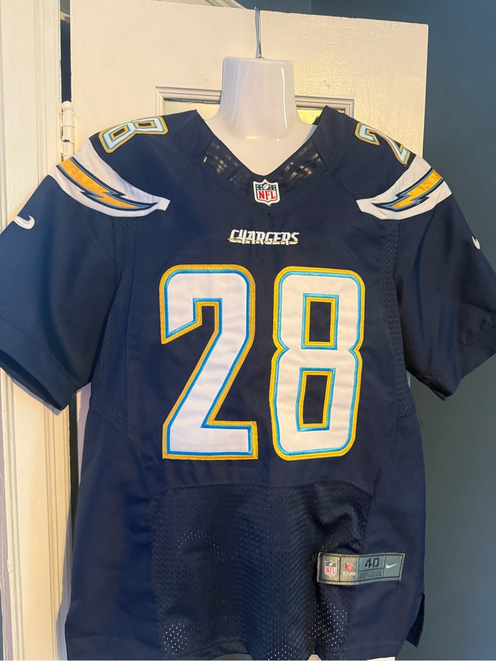 Melvin Gordon Nike NFL Elite Chargers 28 Stitched Jersey Men M 40